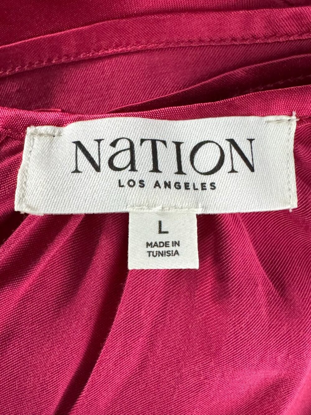 Nation LTD Eveline Raglan Satin Blouse Top Large Raspberry Jam NWT TP-3874 - Picture 9 of 12